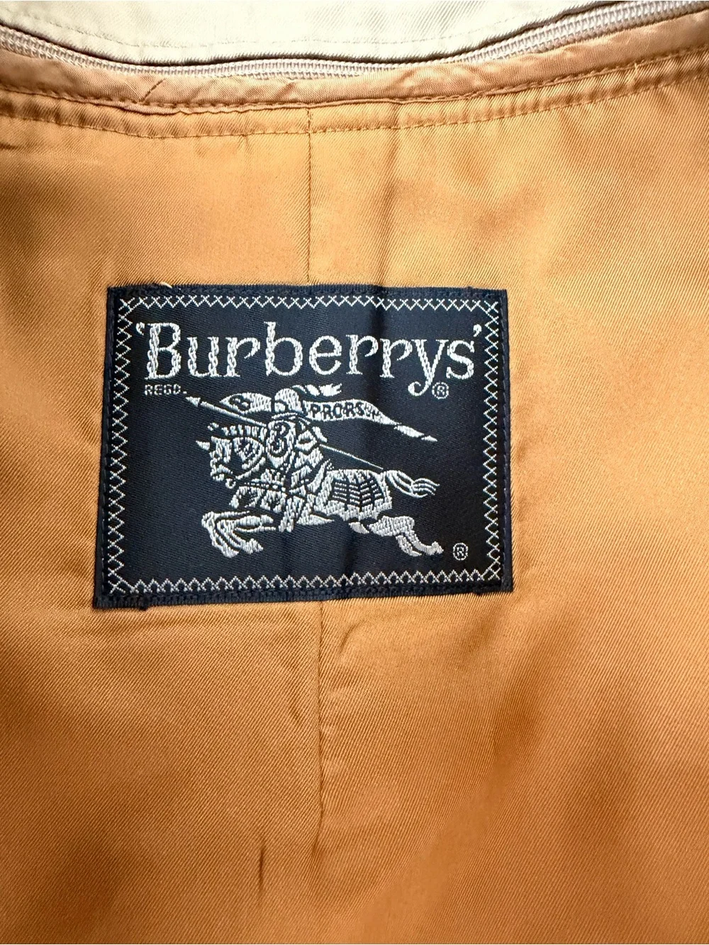Vintage Burberrys Camel/Tan Labeled Coat with Black Logo Patch - Picture 2 of 7